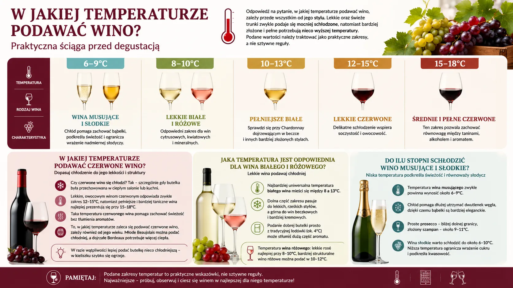 W jakiej temperaturze podawać wino?