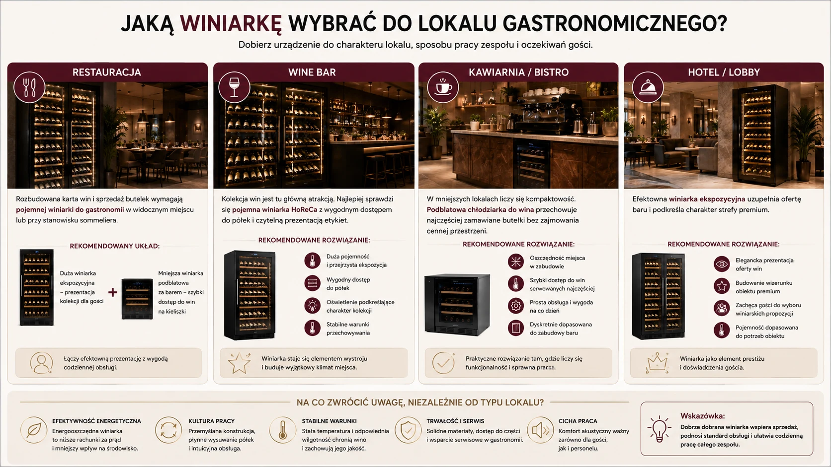 Jaką winiarkę wybrać do lokalu gastronomicznego?
